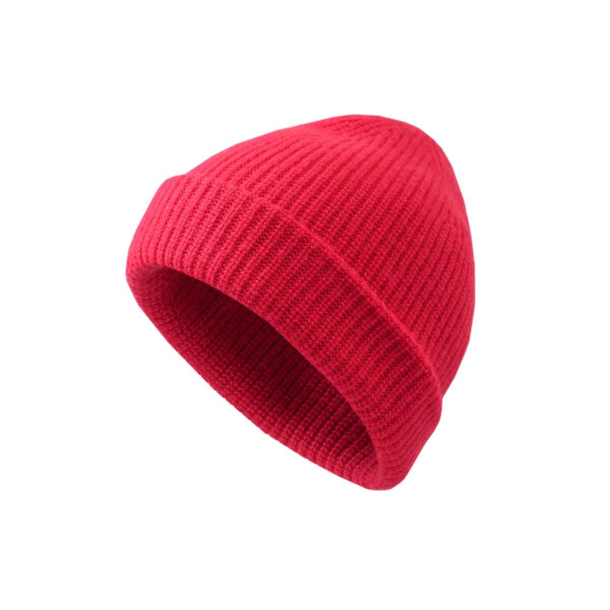 100% Wool Classic Ribbed Knit Beanie