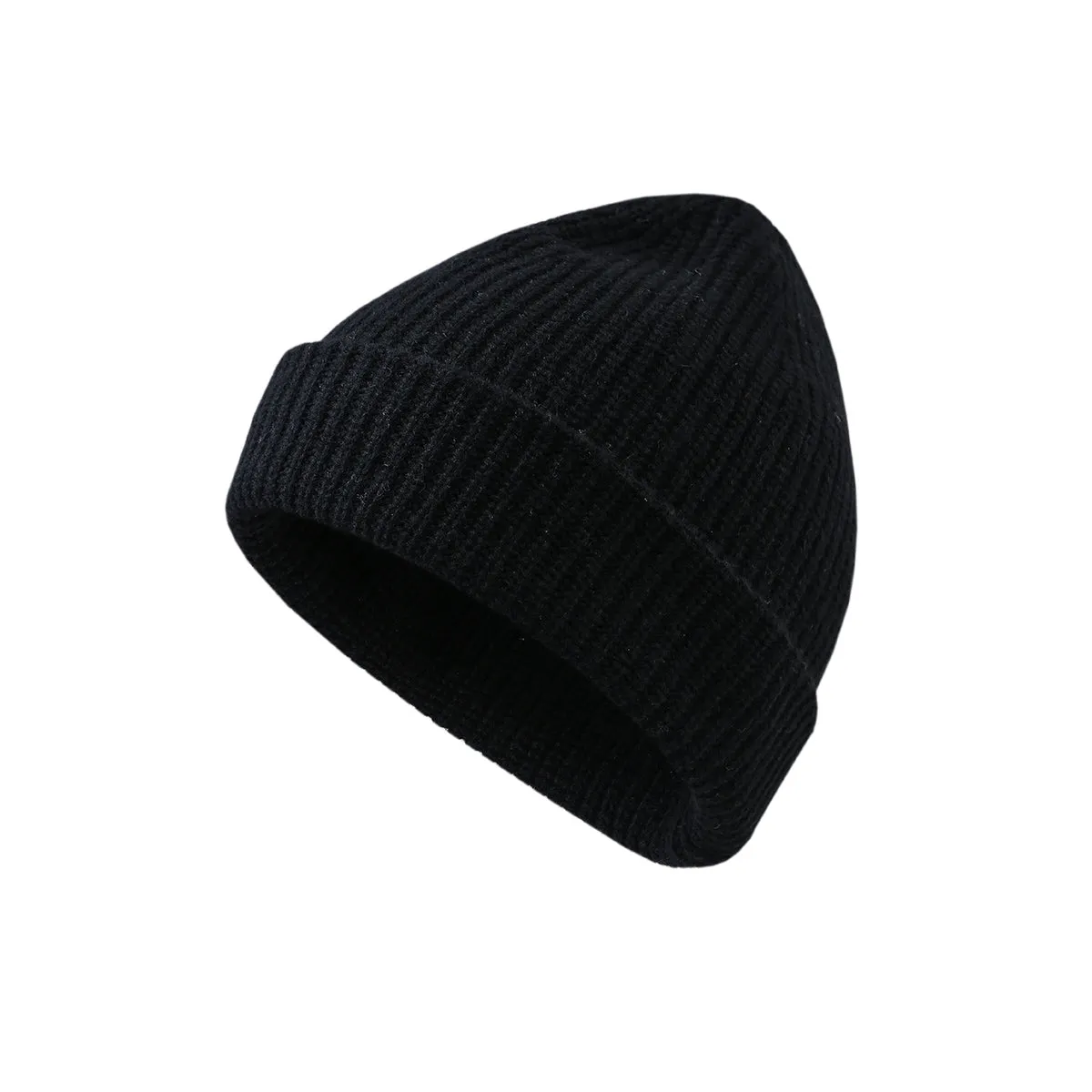 100% Wool Classic Ribbed Knit Beanie