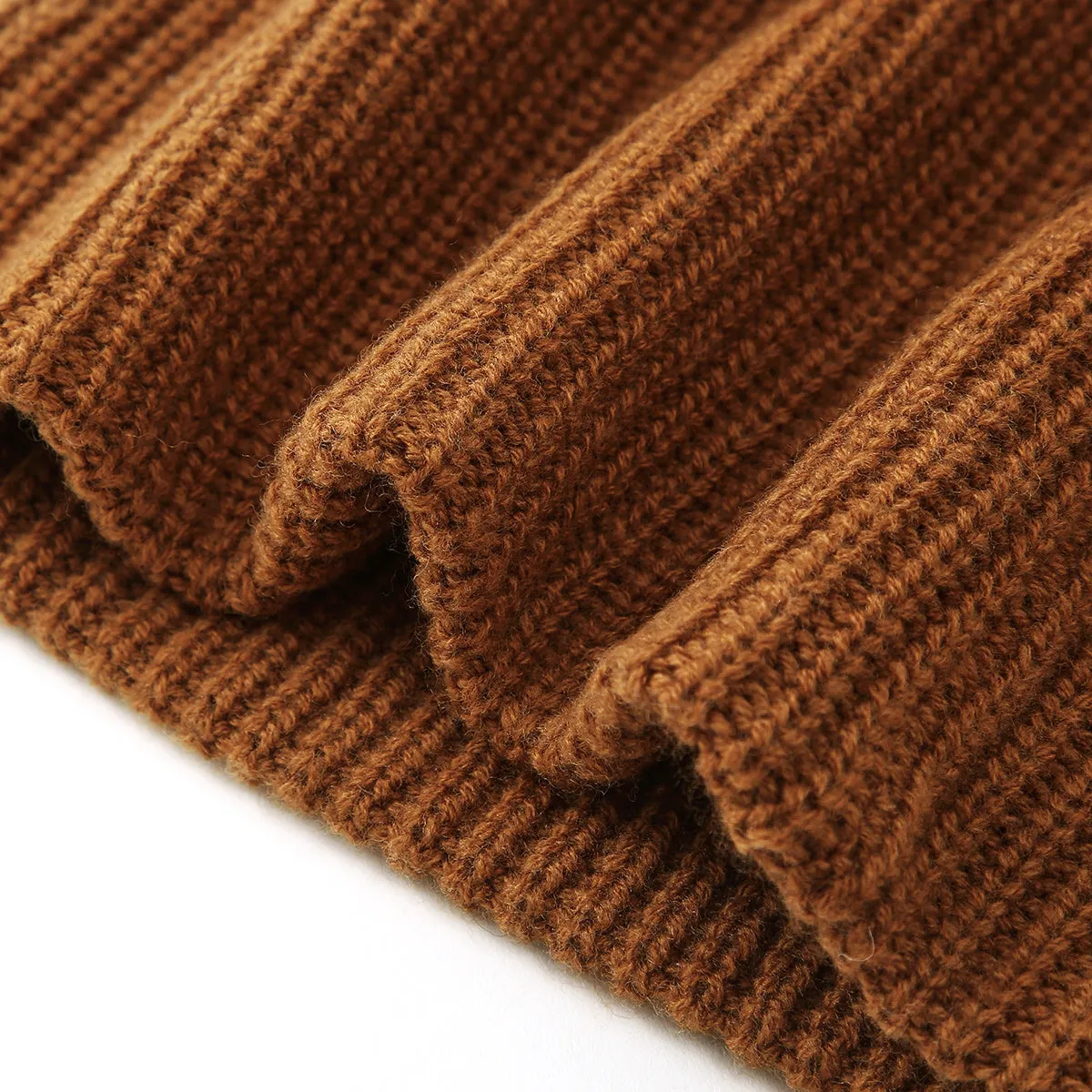 100% Wool Classic Ribbed Knit Beanie