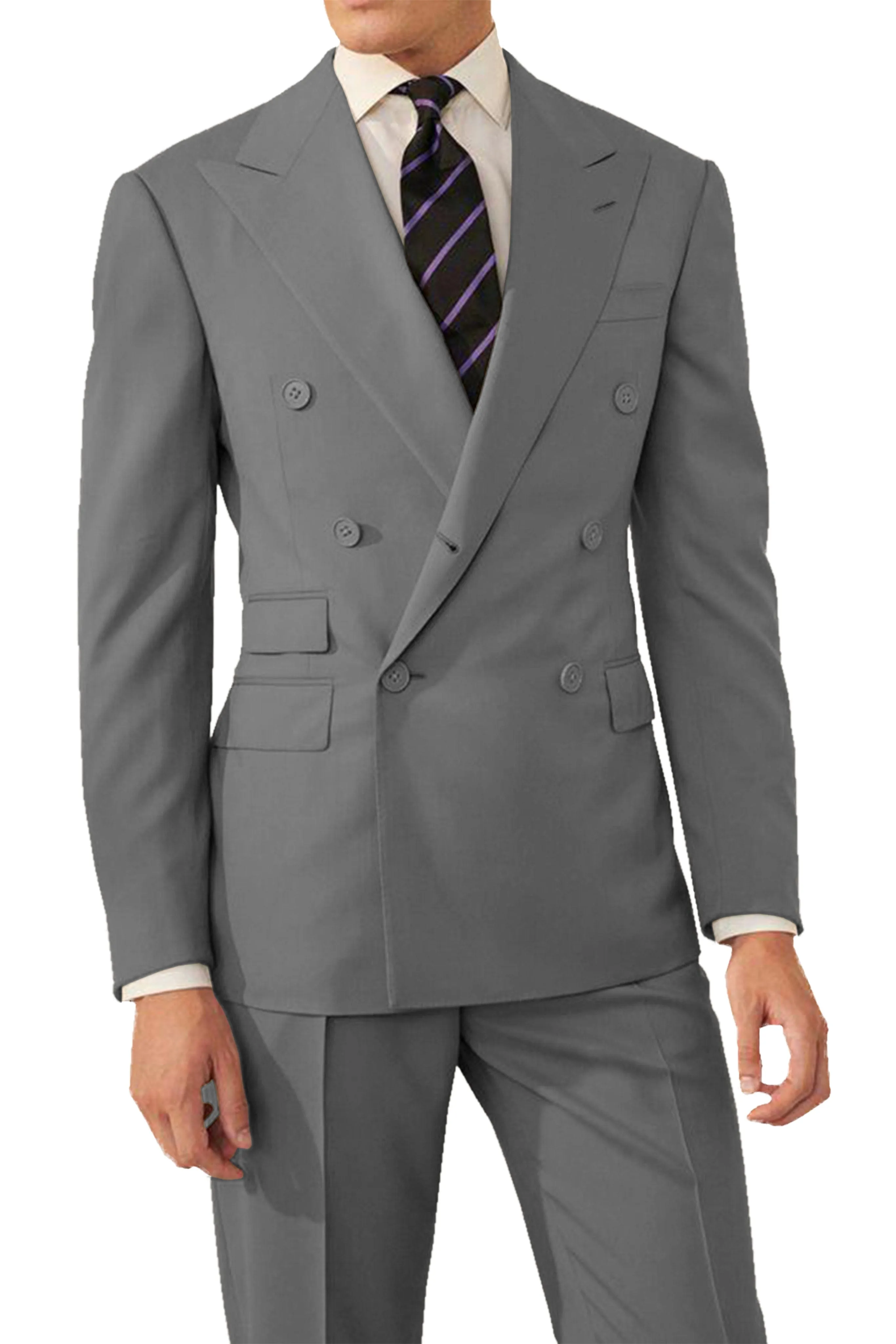 2 Pieces Double Breasted Men's Suit  (Blazer Pants)