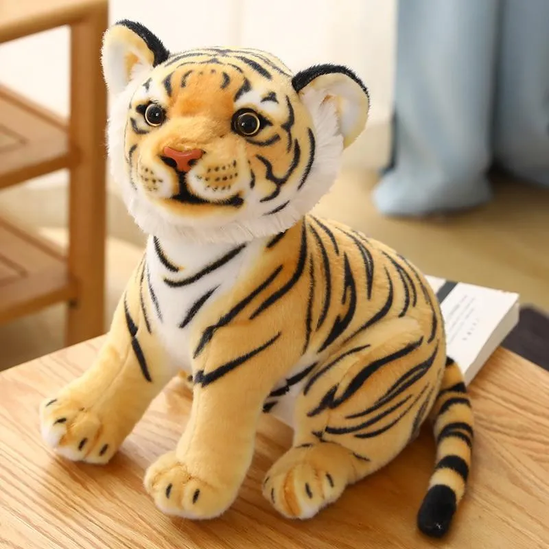 23-33cm Simulation Baby Tiger Plush Toy Stuffed Soft Wild Animal Forest Tiger Pillow Dolls For Children Kids Birthday Gift