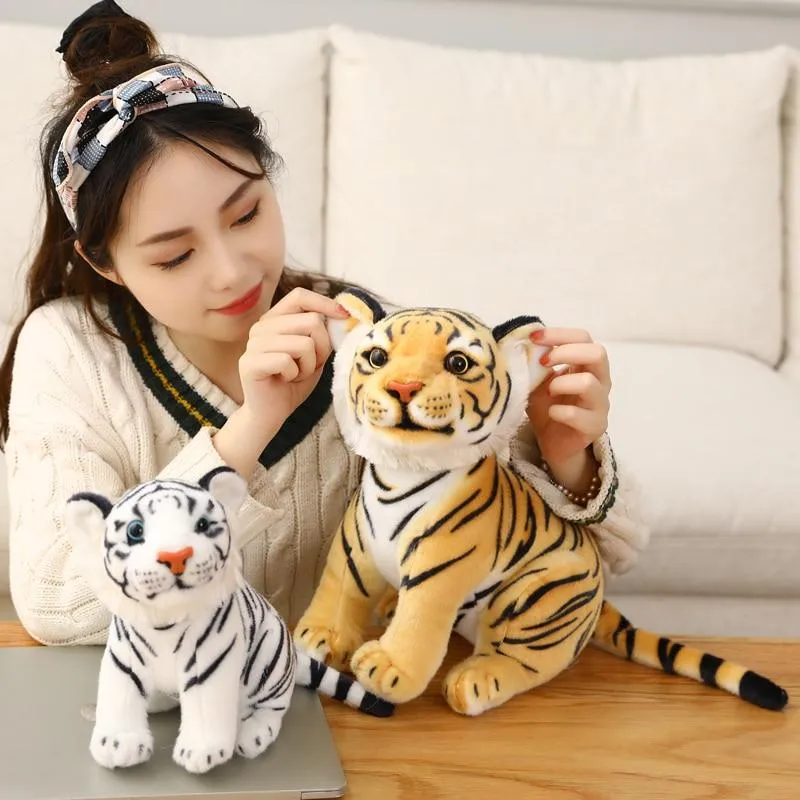 23-33cm Simulation Baby Tiger Plush Toy Stuffed Soft Wild Animal Forest Tiger Pillow Dolls For Children Kids Birthday Gift