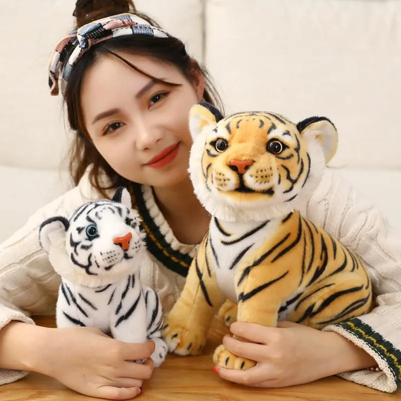 23-33cm Simulation Baby Tiger Plush Toy Stuffed Soft Wild Animal Forest Tiger Pillow Dolls For Children Kids Birthday Gift