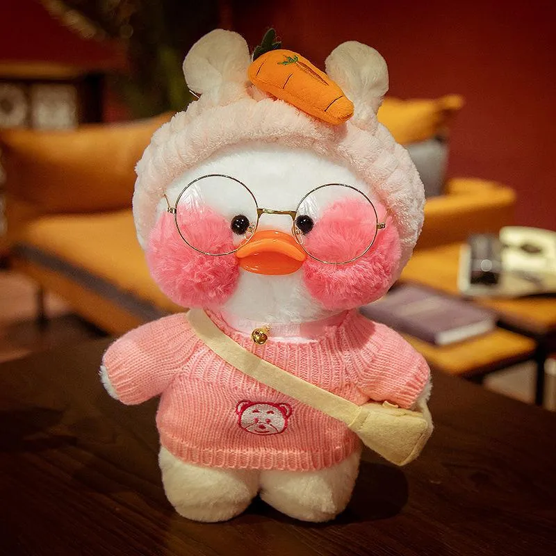 30cm Pink LaLafanfan Kawaii Cafe Mimi Yellow Duck Plush Toy Cute Stuffed Doll Soft Animal Dolls Kids Toys Birthday Gift for girl