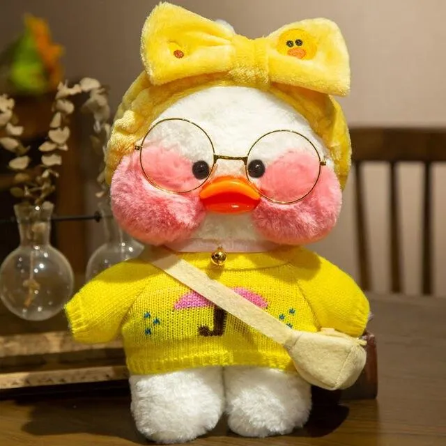 30cm Pink LaLafanfan Kawaii Cafe Mimi Yellow Duck Plush Toy Cute Stuffed Doll Soft Animal Dolls Kids Toys Birthday Gift for girl