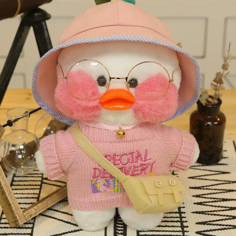 30cm Pink LaLafanfan Kawaii Cafe Mimi Yellow Duck Plush Toy Cute Stuffed Doll Soft Animal Dolls Kids Toys Birthday Gift for girl