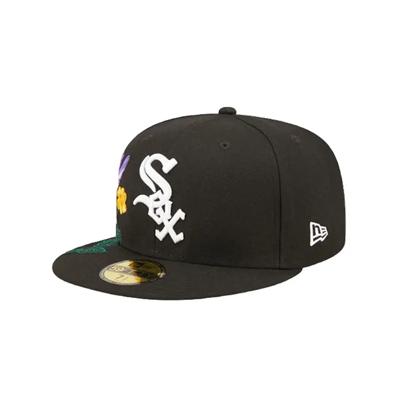 [60243437] Chicago White Sox Blooming Black 59FIFTY Men's Fitted Hat