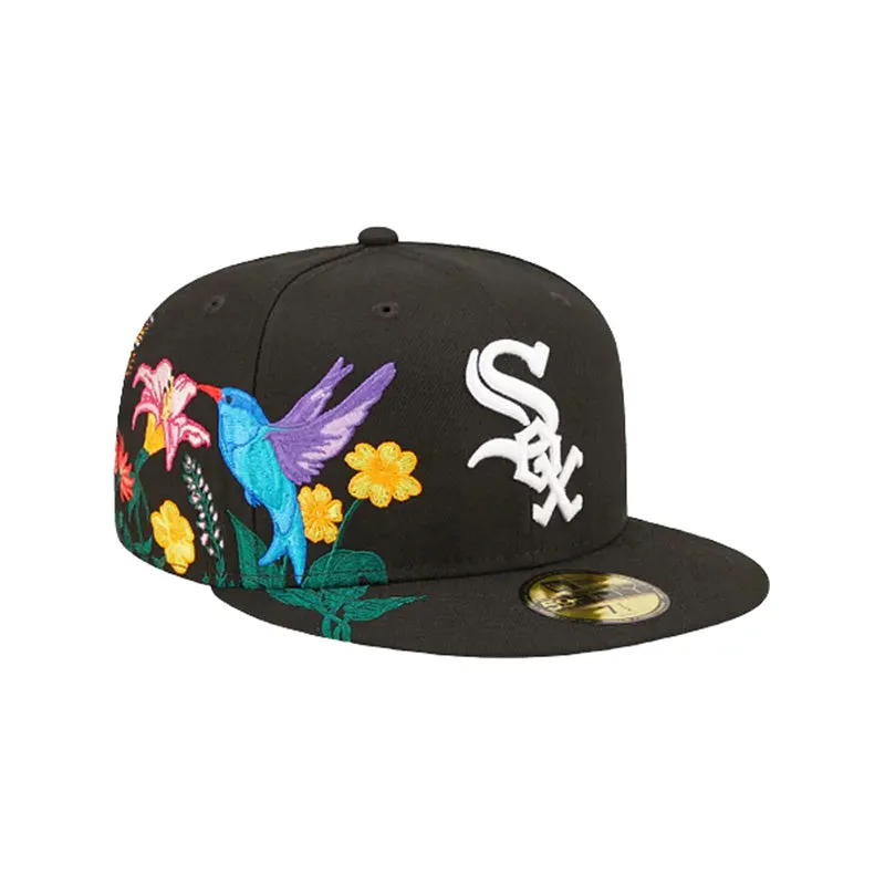 [60243437] Chicago White Sox Blooming Black 59FIFTY Men's Fitted Hat