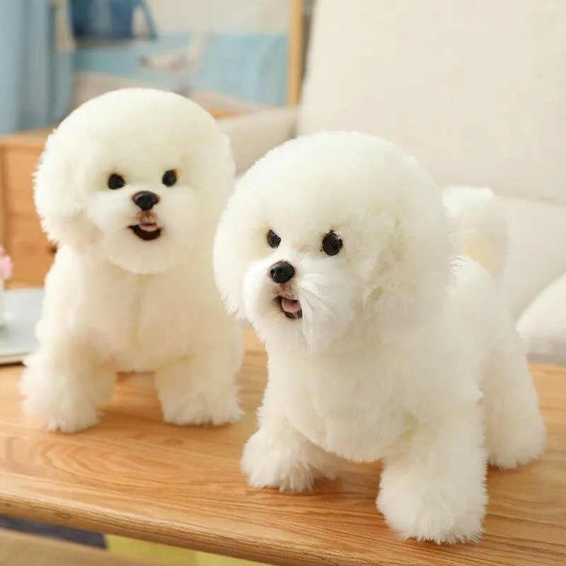 9 Kinds Dog Simulation Bichon Frise Plush Dog Toy Super Cute Likelife Corgi Dog Doll Stuffed Animal Maltese Dog Puppy Pets Toys