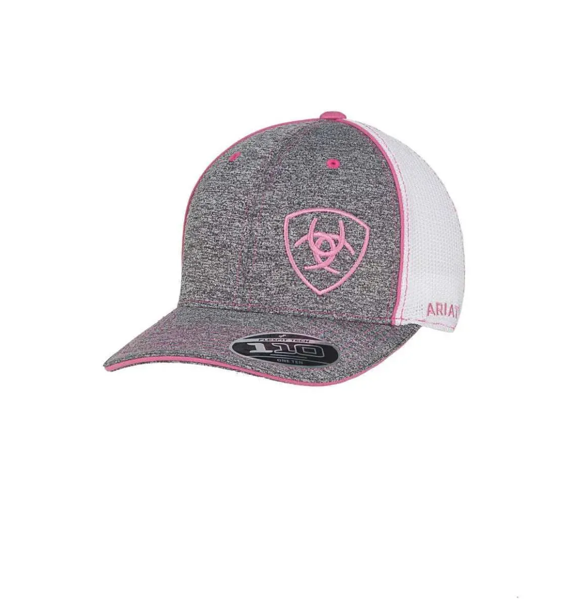 ARIAT Offset Pink Shield (Grey/White) - Trucker Cap