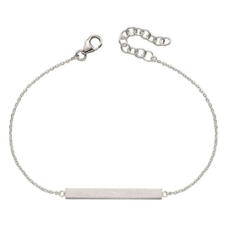 Beginnings Satin Horizontal Bar Bracelet - Silver