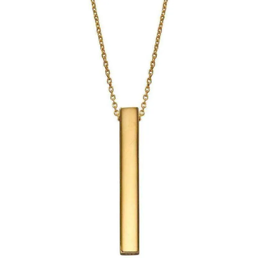 Beginnings Vertical Bar Necklace - Yellow Gold