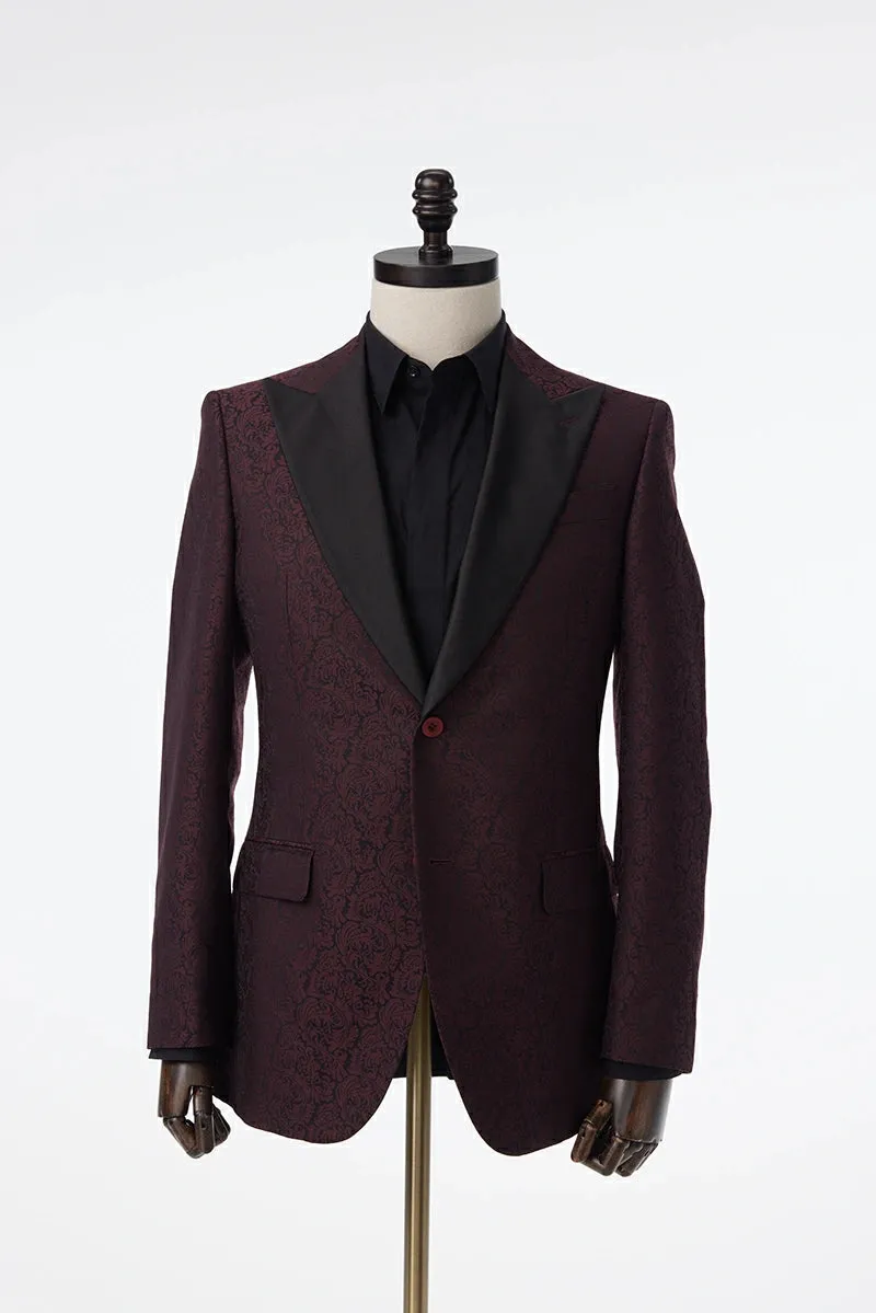 Bordeaux Paisley Jacquard Jacket