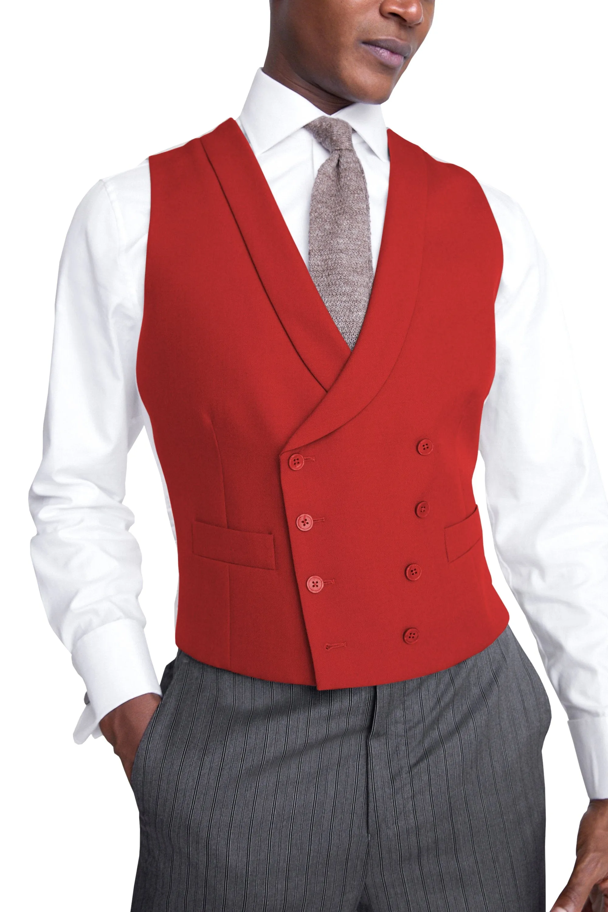 Business Casual Double Breasted Shawl Lapel Men Vest