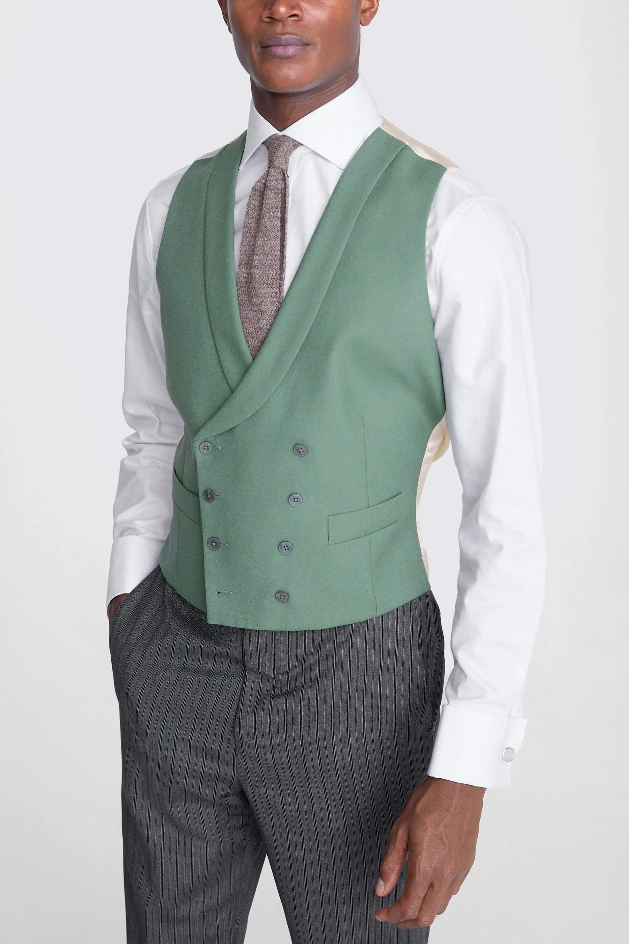 Business Casual Double Breasted Shawl Lapel Men Vest