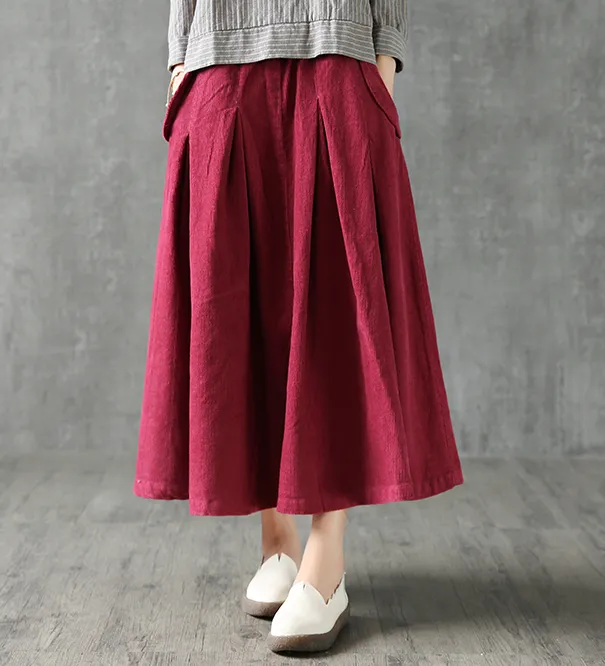 Casual Cotton linen loose fitting Women's Skirts  DZA2005262