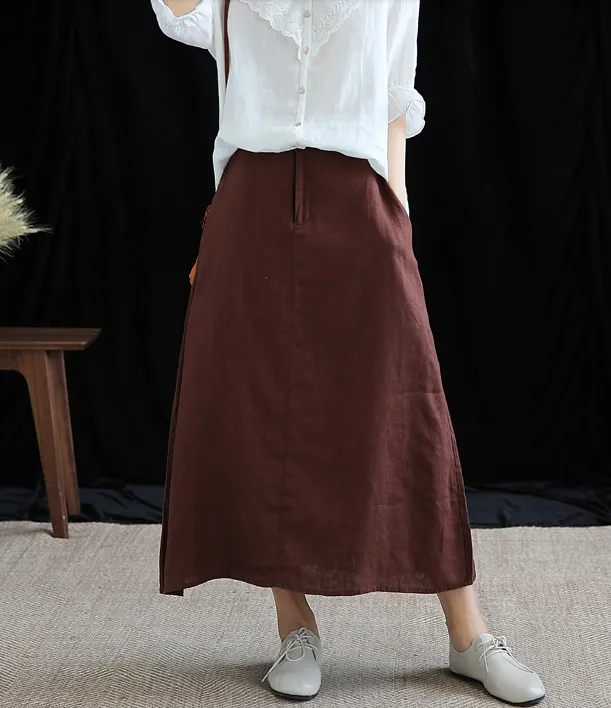 Casual Linen  loose fitting Women's Skirts  DZA200623