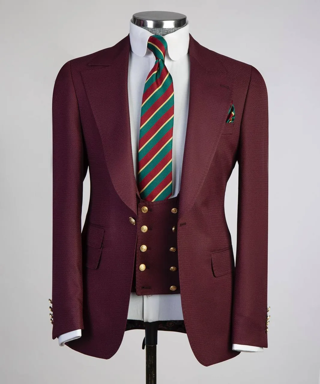 Classic Burgundy 3 Piece Suit