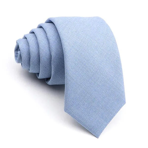 Classy Men Solid Sky Blue Skinny Tie