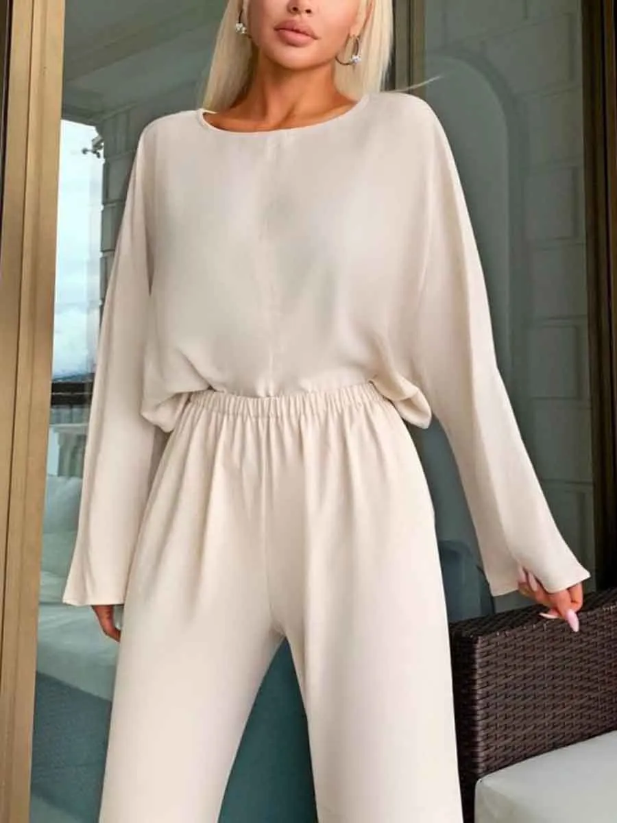 Comfortable Round Neck Loose Casual Two-piece Suit