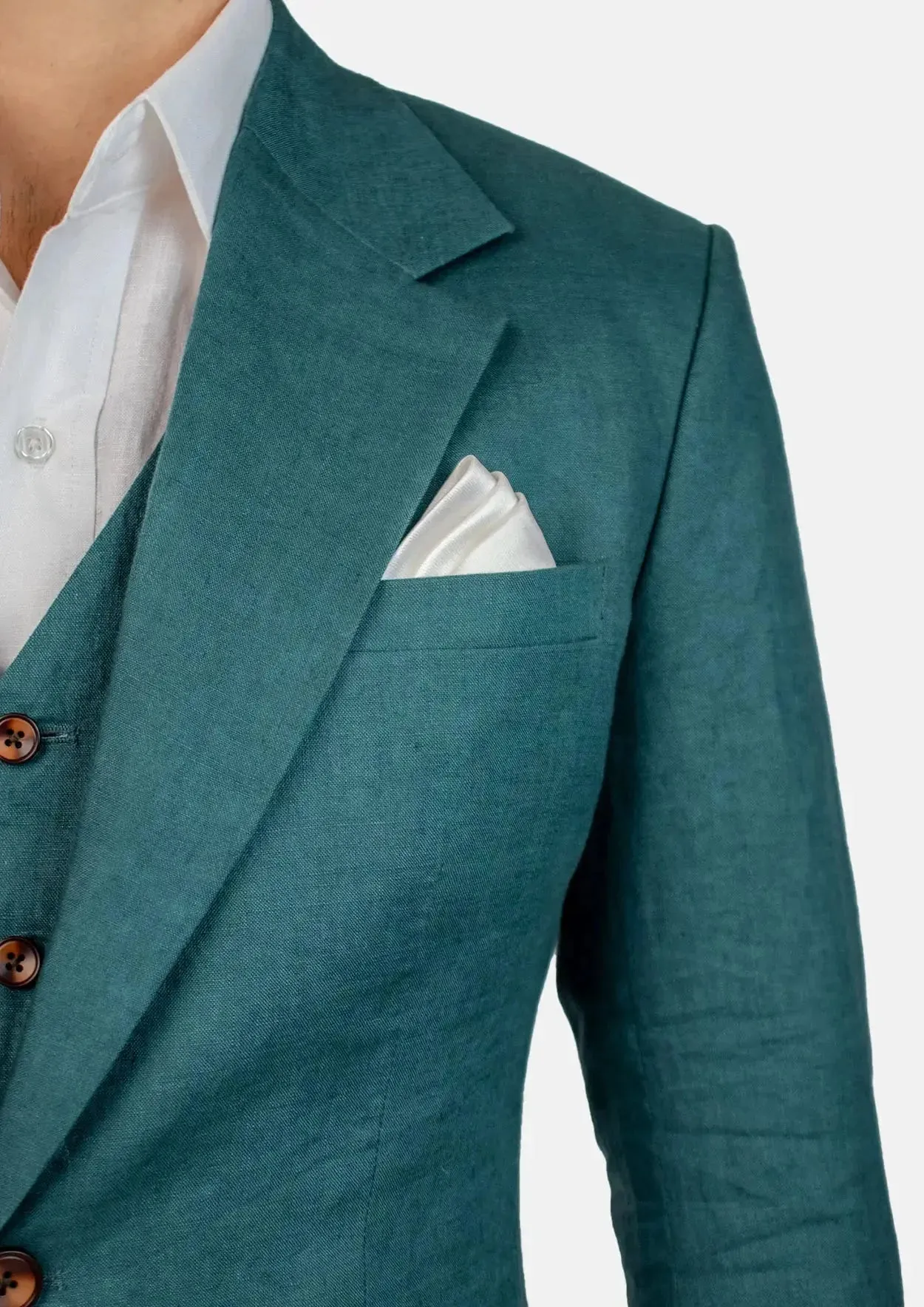 Deep Teal Linen Suit - Brad's Party