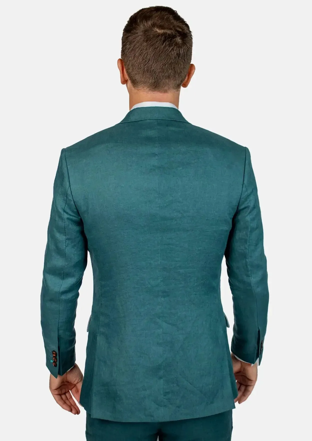 Deep Teal Linen Suit - Brad's Party