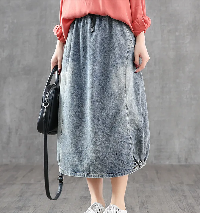 Denim Casual Cotton loose fitting Women's Skirts DZA2006162