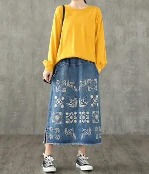 Denim Casual Cotton  loose fitting Women's Skirts DZA2007123