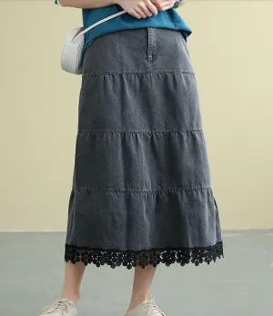 Denim Casual Cotton loose fitting Women's Skirts DZA2007183