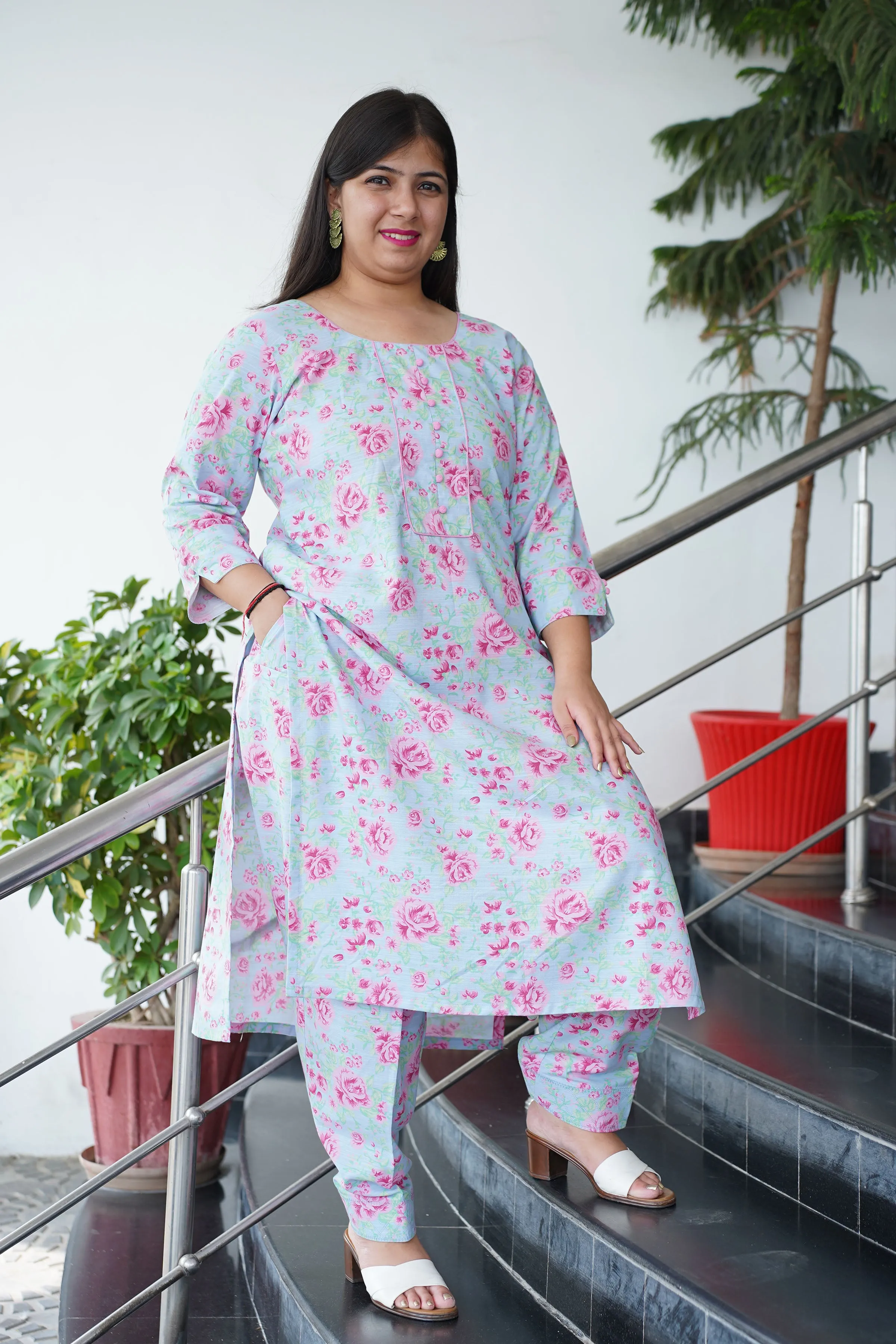 Dusky Fuchsia Floral Salwar Suit