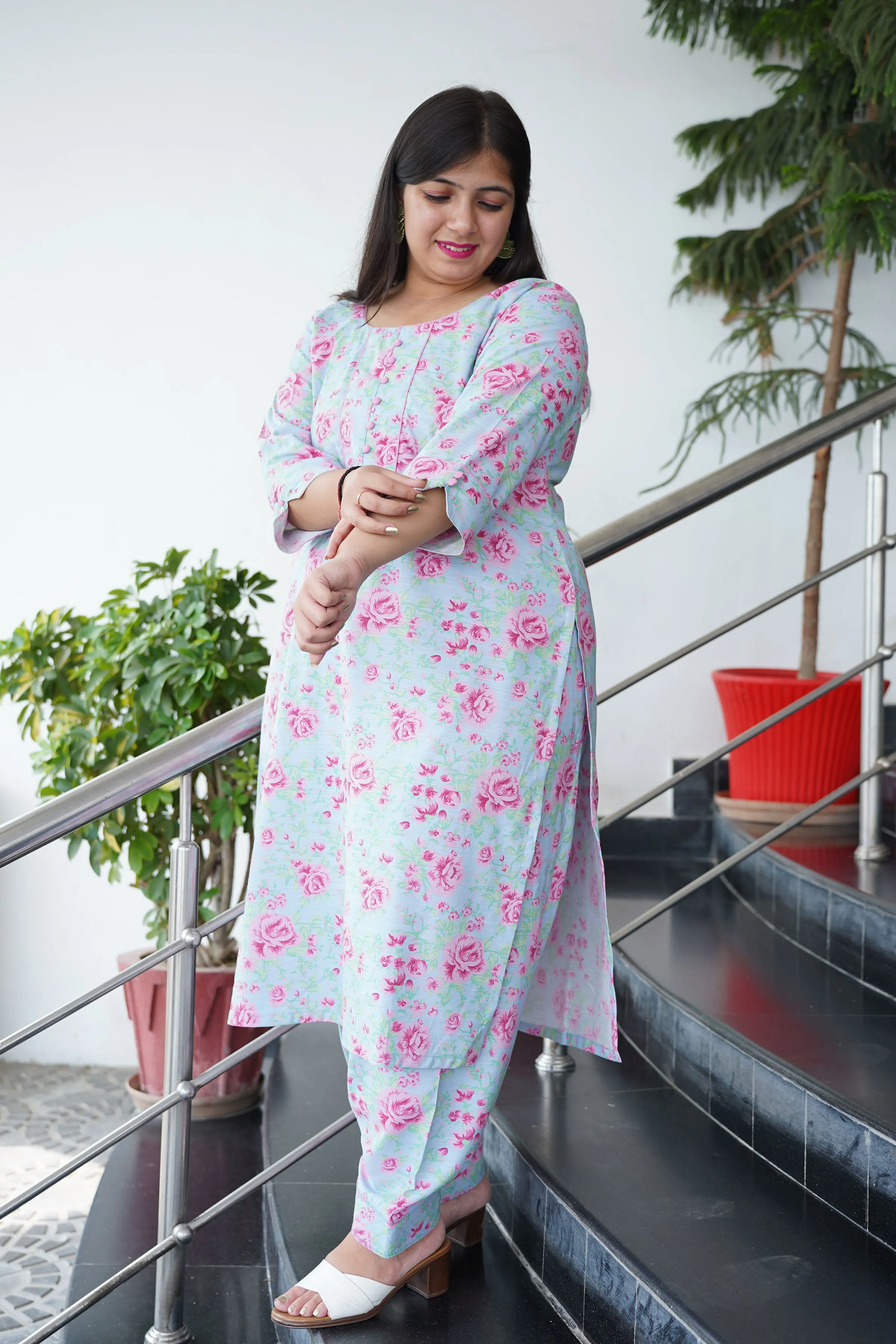 Dusky Fuchsia Floral Salwar Suit