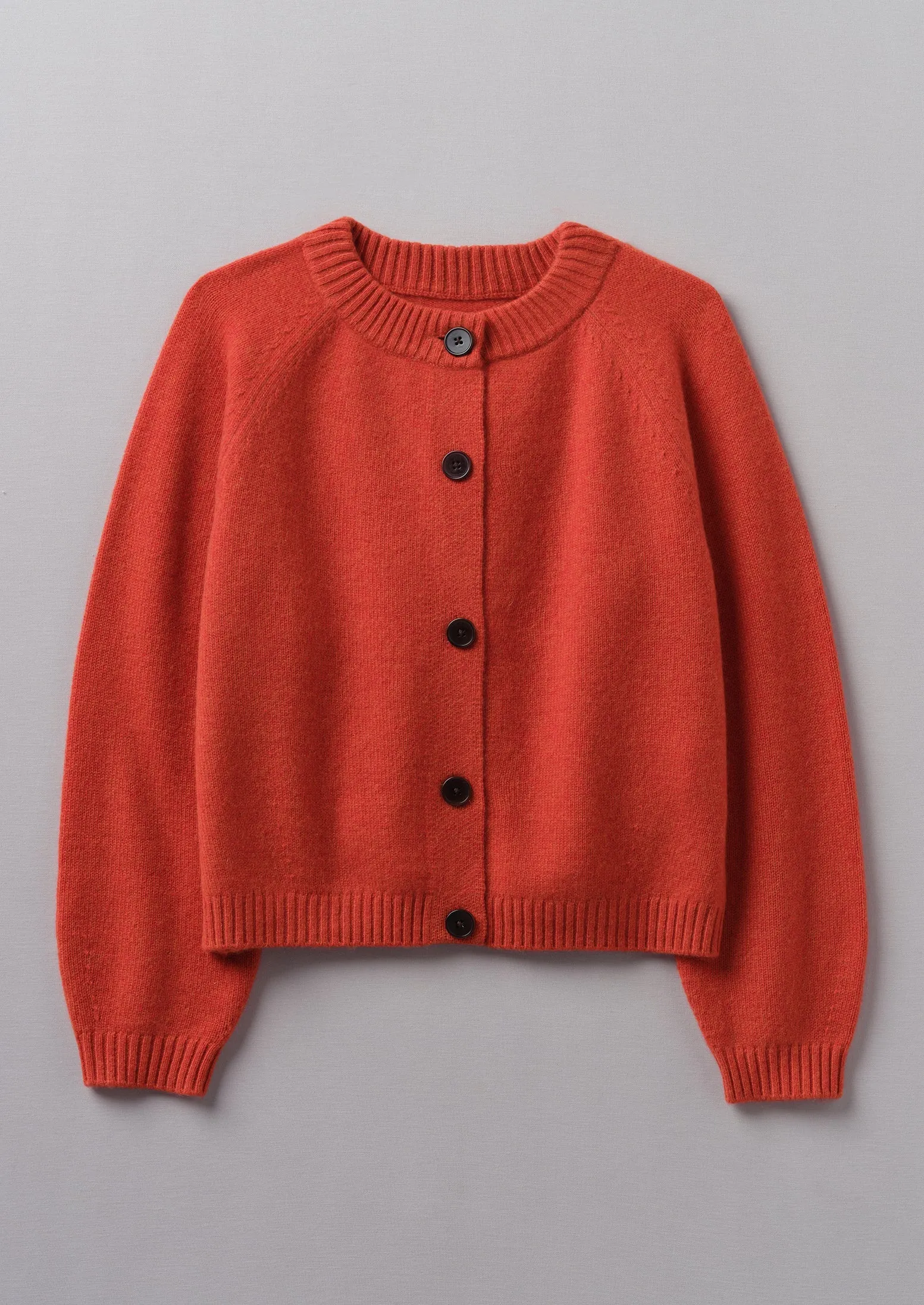 Eden Wool Cashmere Raglan Cardigan | Carmine Red Melange