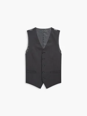 Edgware Wool Slim Charcoal Waistcoat