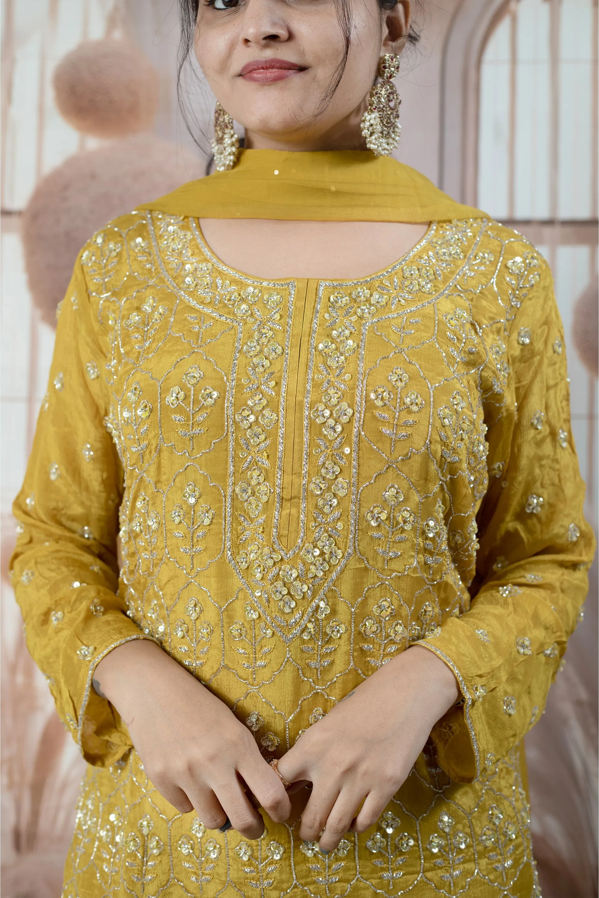 Elegant Gold Ladies Suits