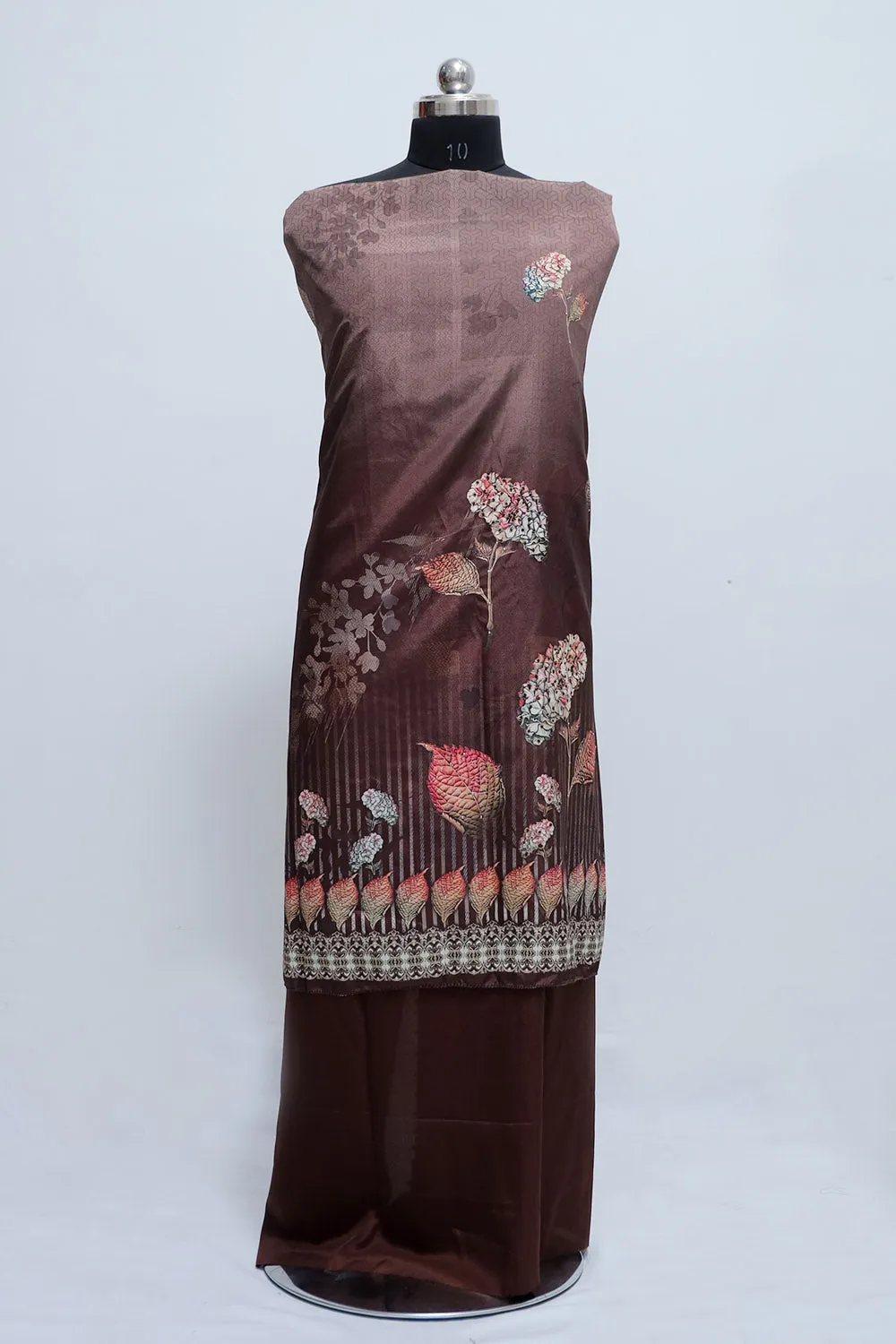 Extraordinary Coffee Brown Colour Beautifully Printed Suit  Known For Its Unique Design & Enhances The Personality Of Wearer.