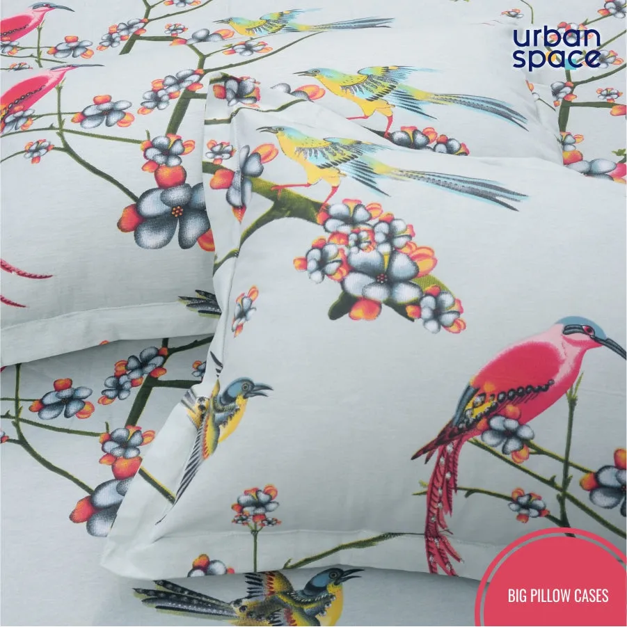 Fitted King Size Cotton Bedsheet - Sparrow Aqua