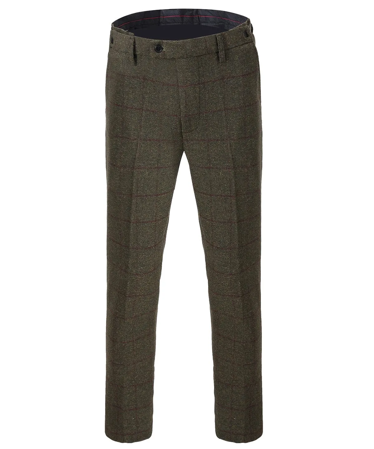 Formal Men's Business 3 Pieces Tweed Plaid Notch Lapel Suit Men for Wedding(Blazer vest Pants)