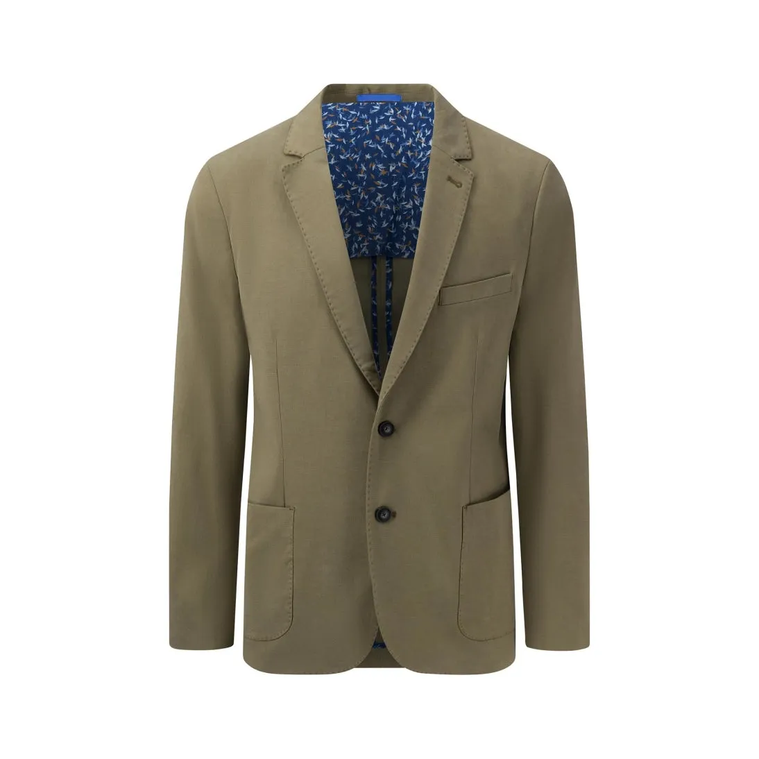 Fynch-Hatton Casual Cotton Twill Blazer 14022410 Dusty Olive