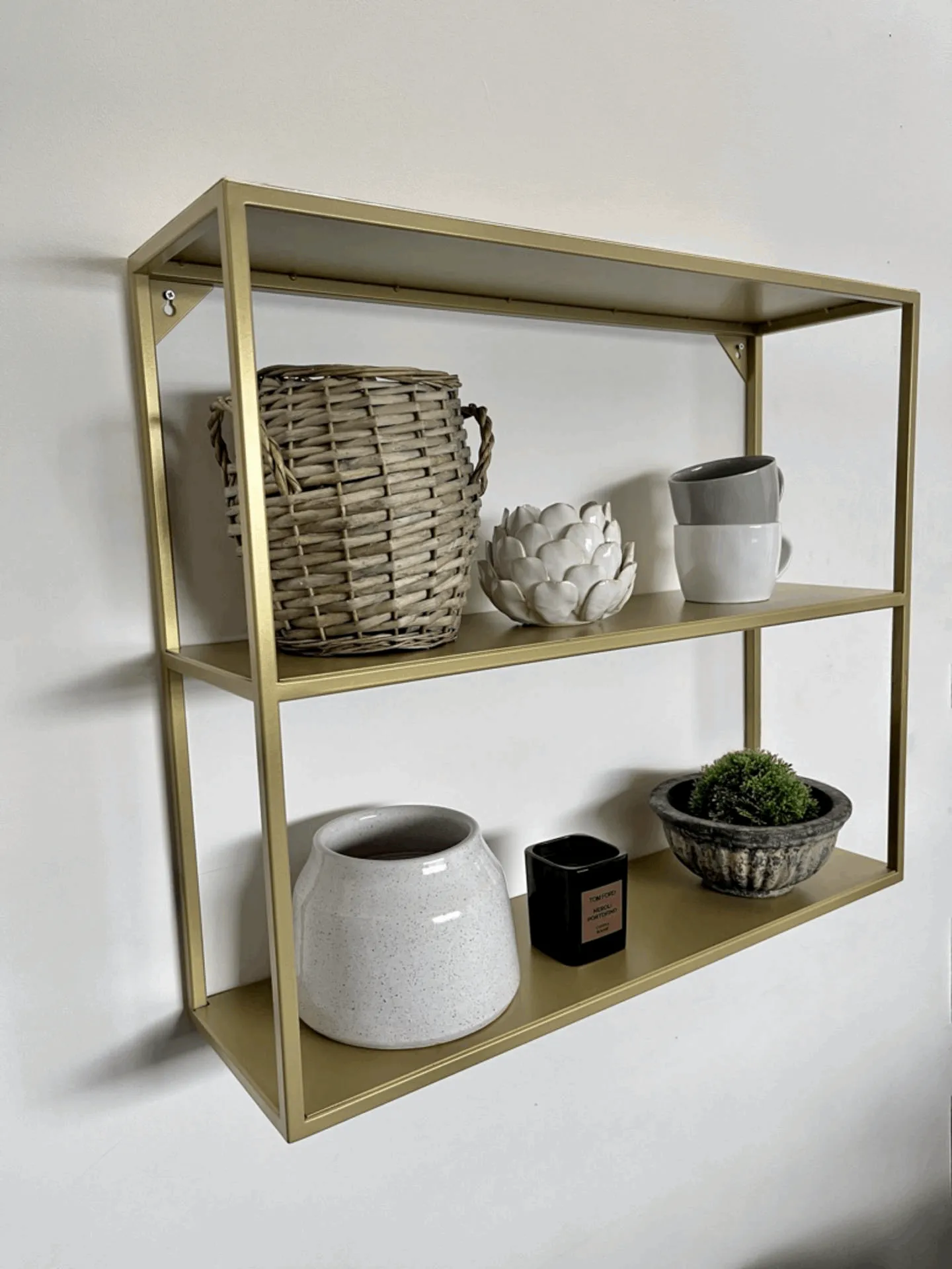 Gold Metal Wall Shelf Large