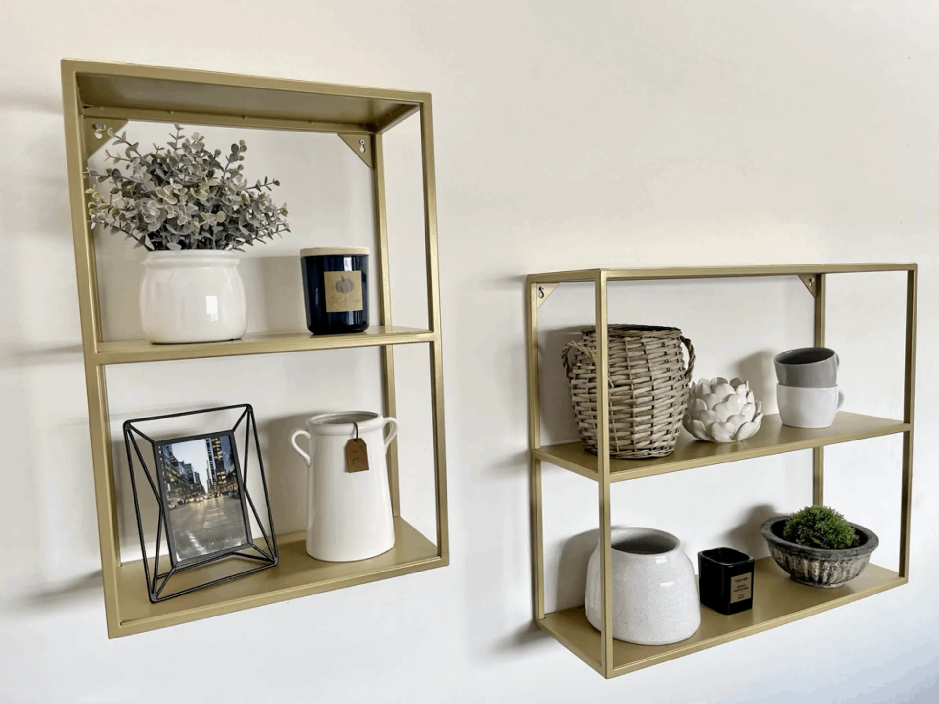 Gold Metal Wall Shelf Large