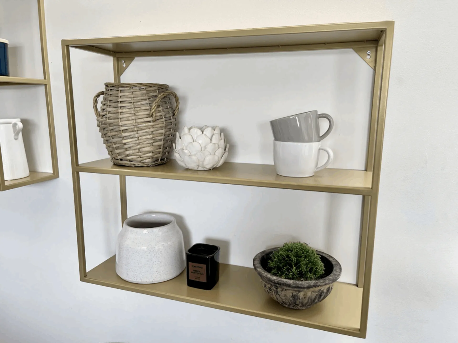 Gold Metal Wall Shelf Large