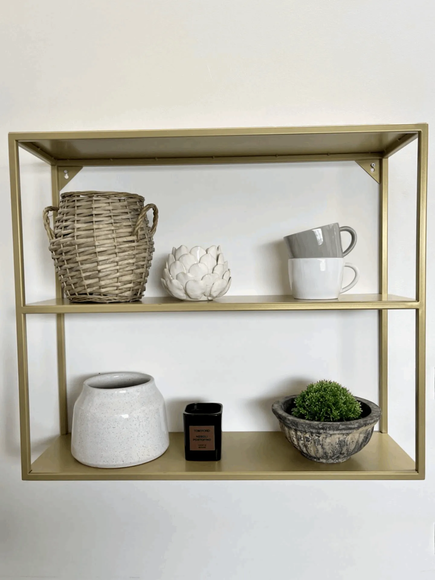 Gold Metal Wall Shelf Large