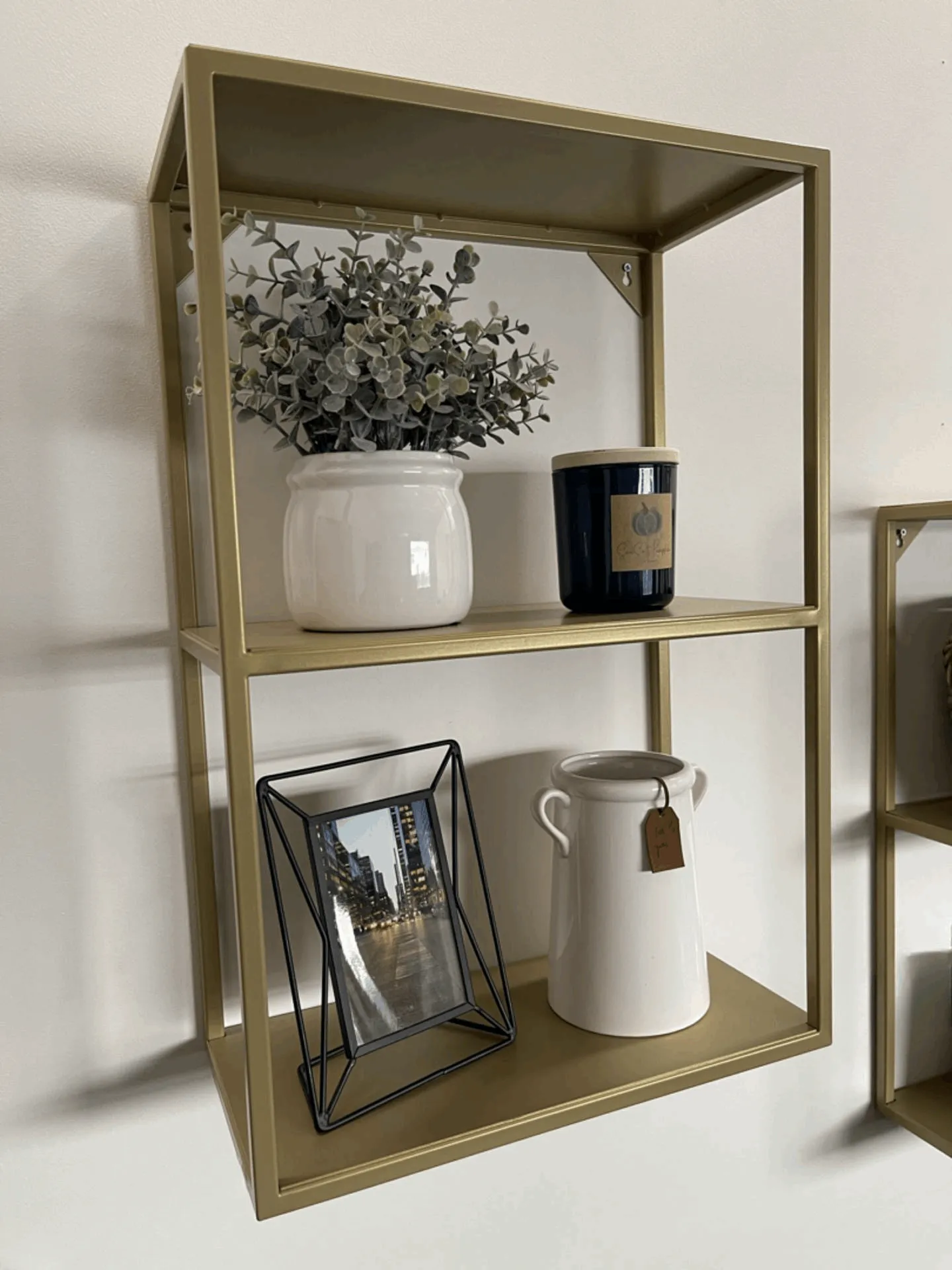 Gold Metal Wall Shelf Small