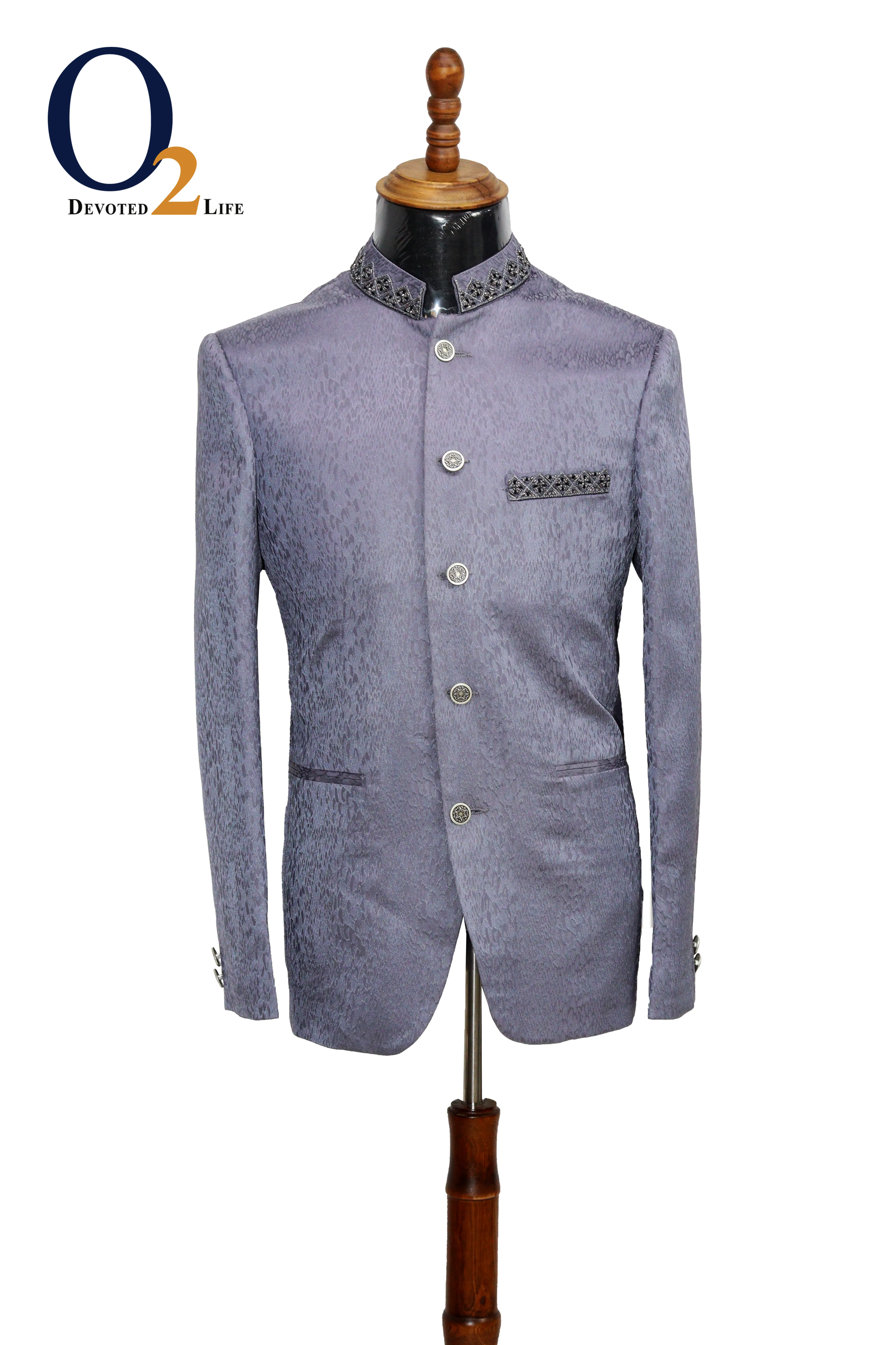 Grey Party Wear Elegant Prince Coat