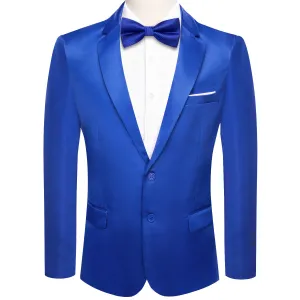 Hi-Tie Blazer Medium Blue Party Solid Top Men Suit