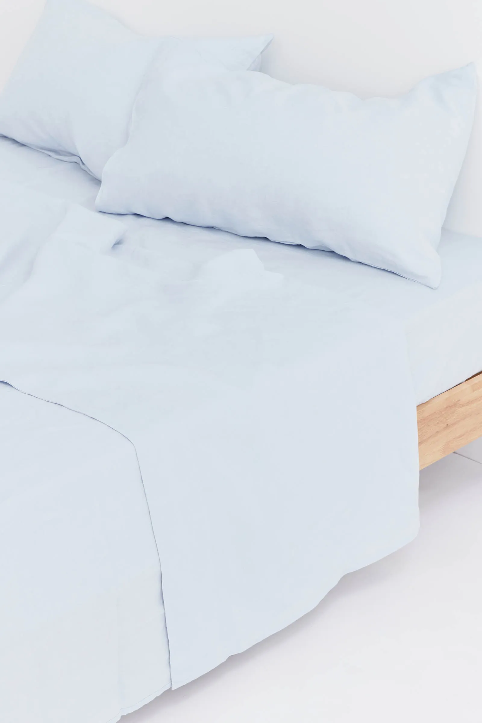 Linen Fitted Sheet Blue Haze