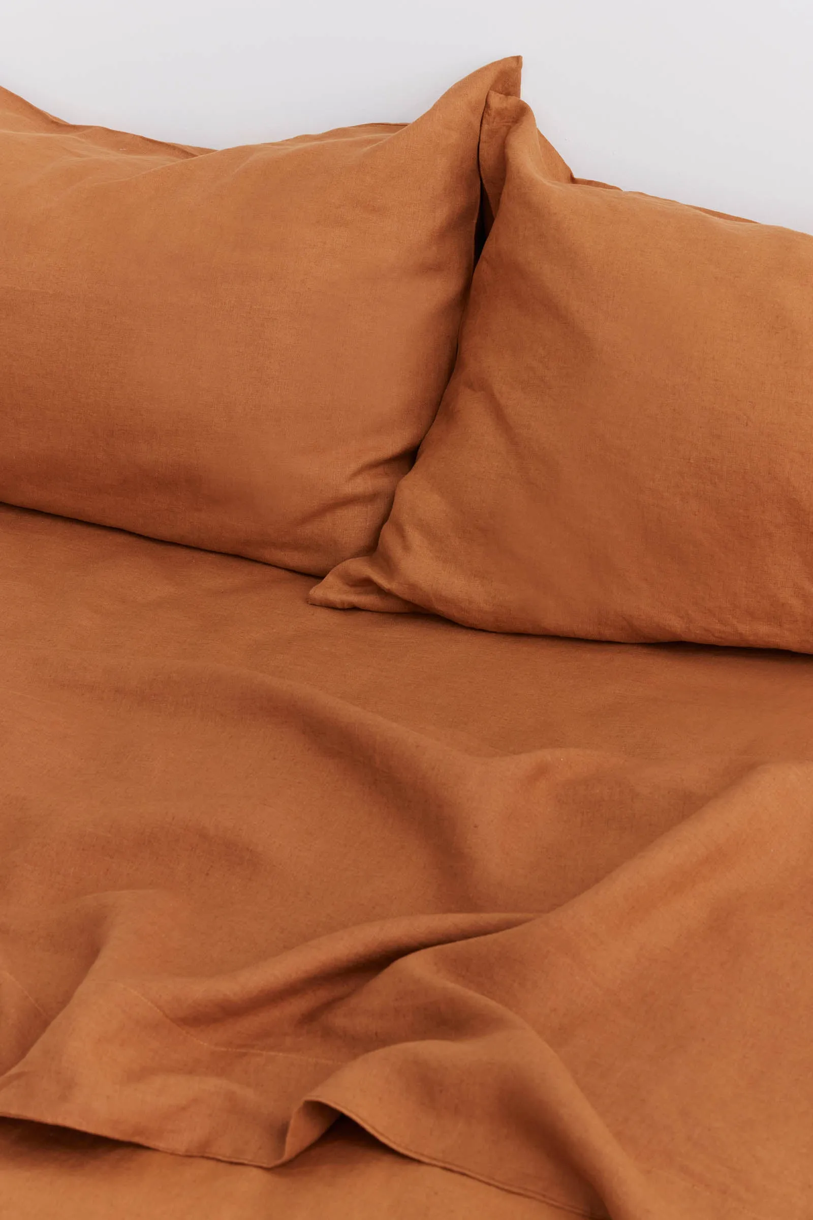 Linen Fitted Sheet Tobacco