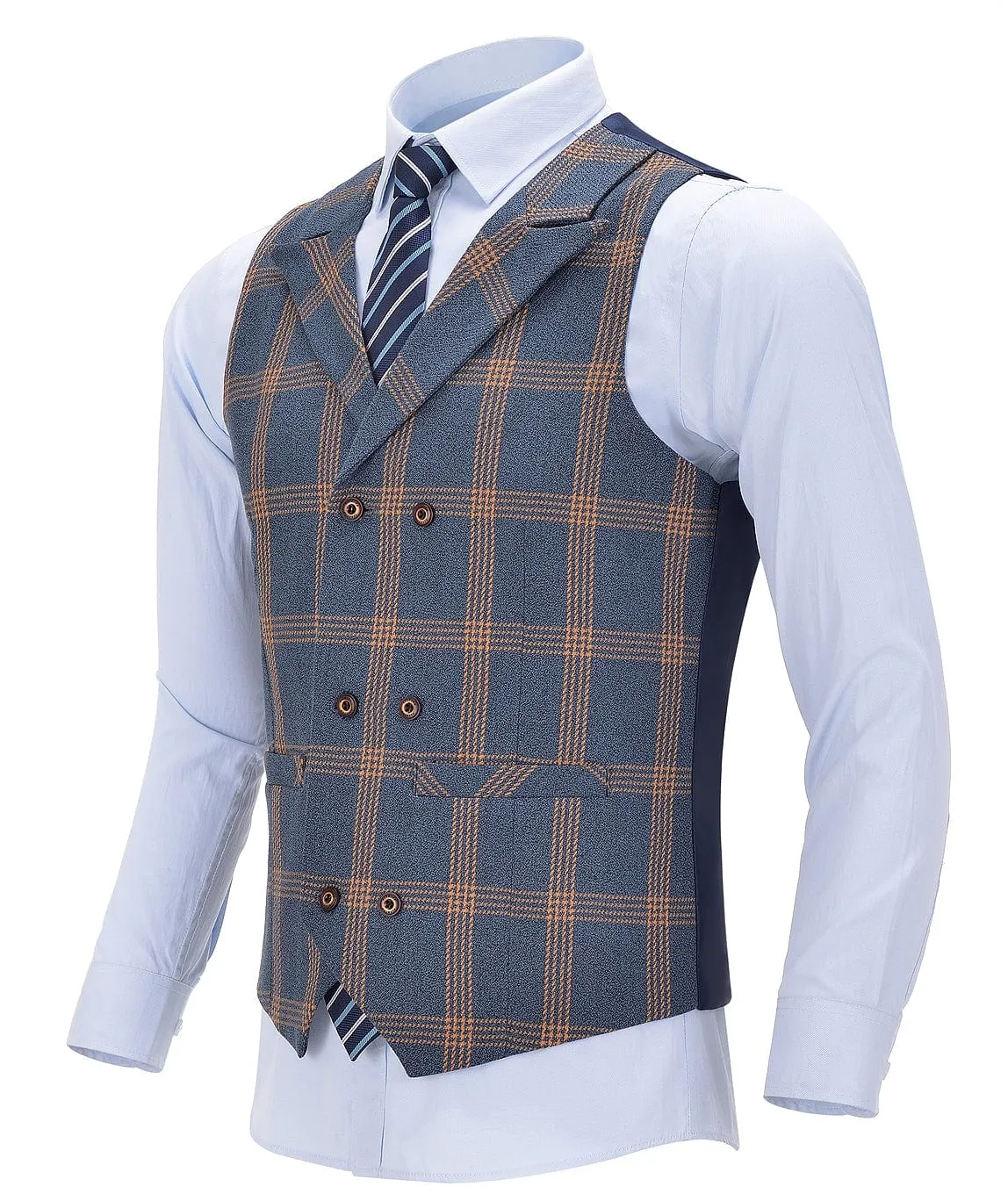 Men's 3 Pieces  Plaid Notch Lapel Tuxedos (Blazer vest Pants)