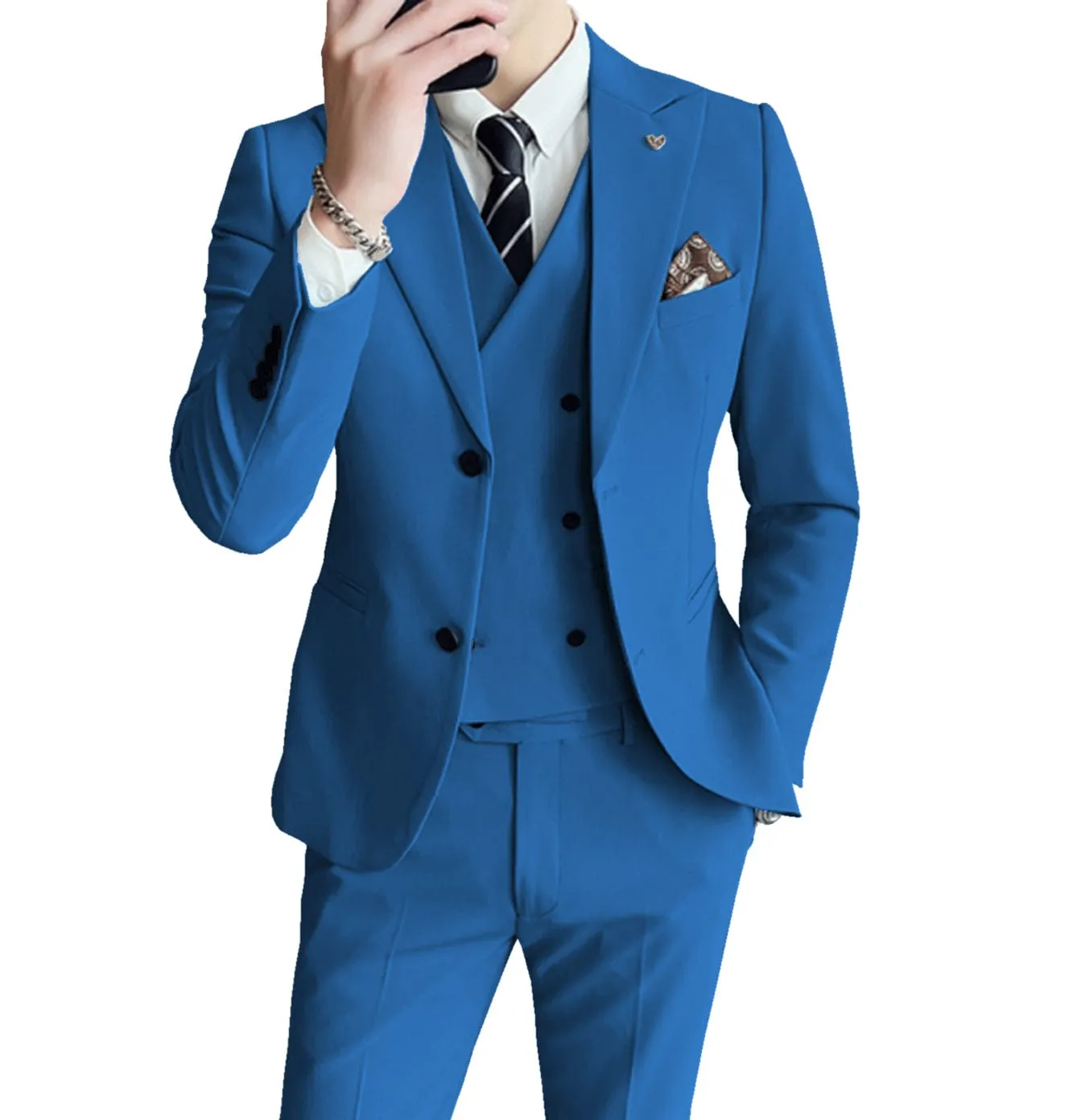 Men's 3 Pieces Regular Fashion Business Suit