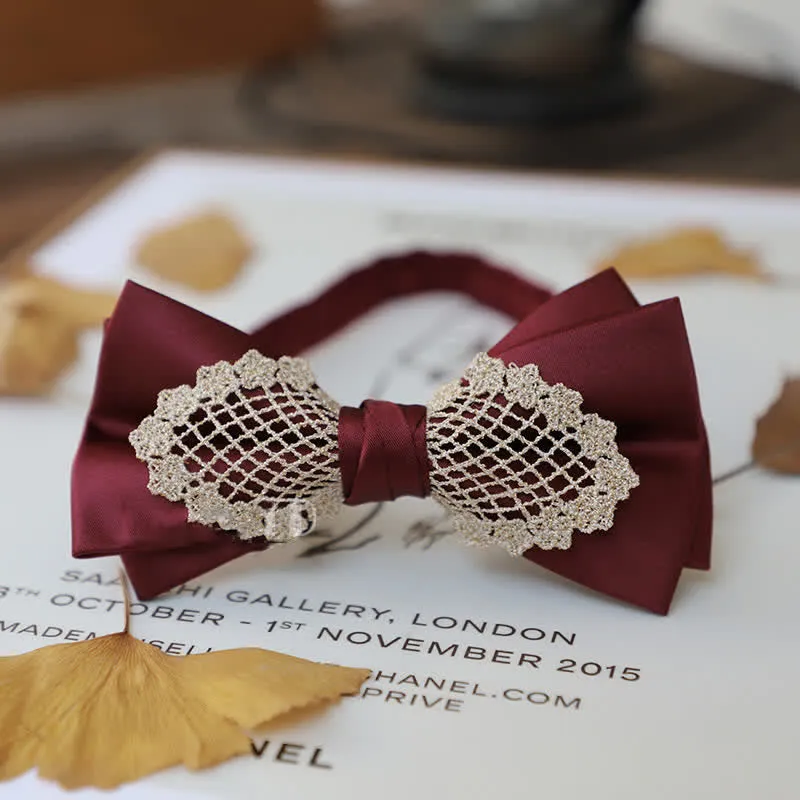 Men's Elegant Flower Lace Bow Tie